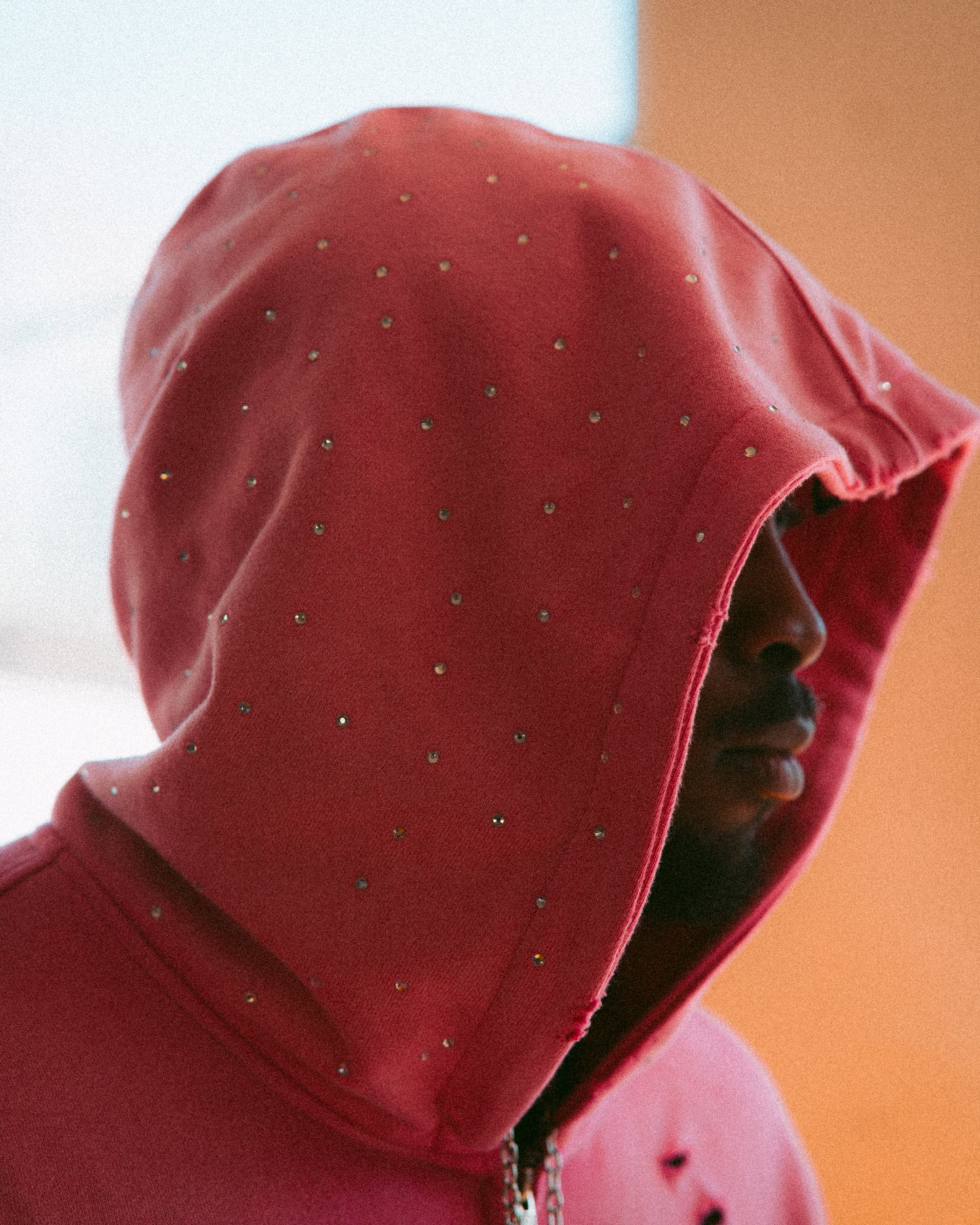 Pink Rhinestone Zip-Up
