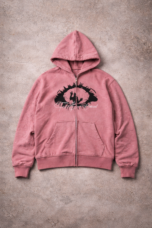 Pink Rhinestone Zip-Up